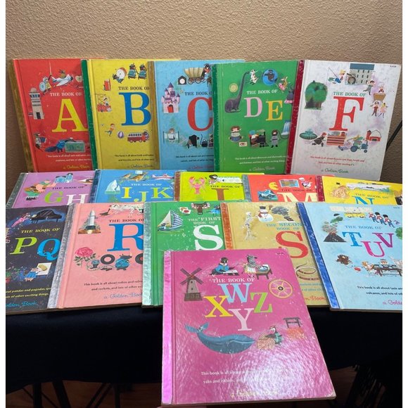 Vintage Golden Books Collectible Other - The Golden Book Set Of Alphabet A To Z 1965 Original Set Of 16